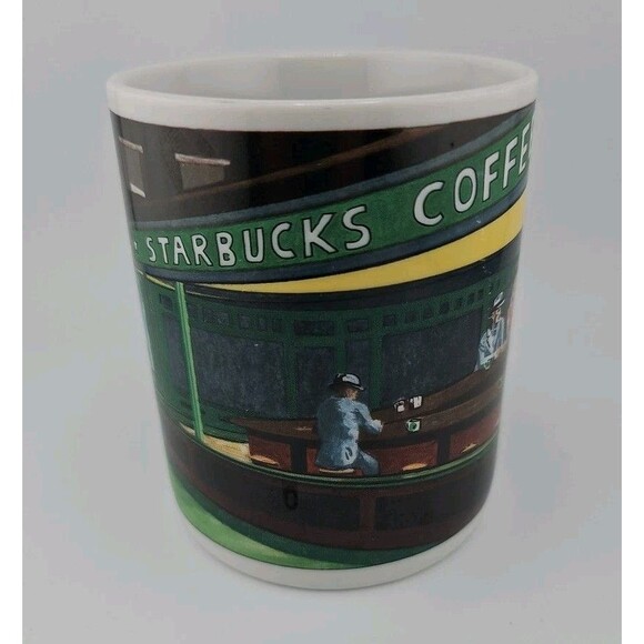 Vintage Starbucks Coffee Mug Edward Hopper 'Nighthawks' "Retro Diner" - Picture 8 of 13